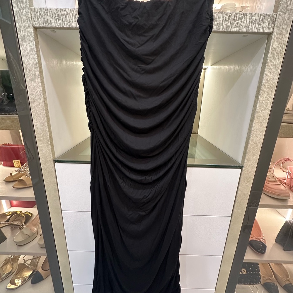 Elegant Black Draped Dress Size XL - Picture 3 of 3